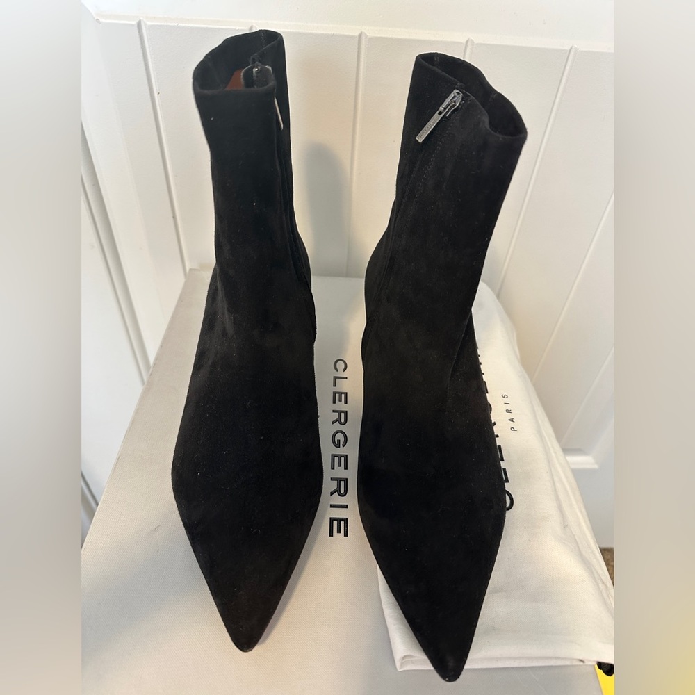 Robert Clergerie Black Suede Ankle Boots NIB